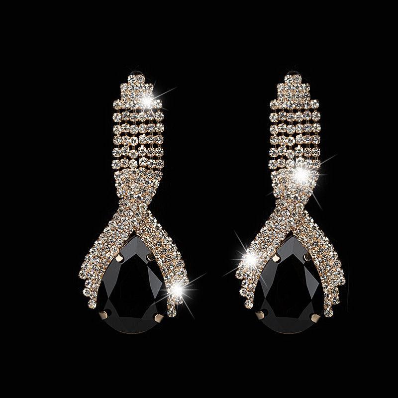 Queen's Gorgeous Banquet Party Earrings Black