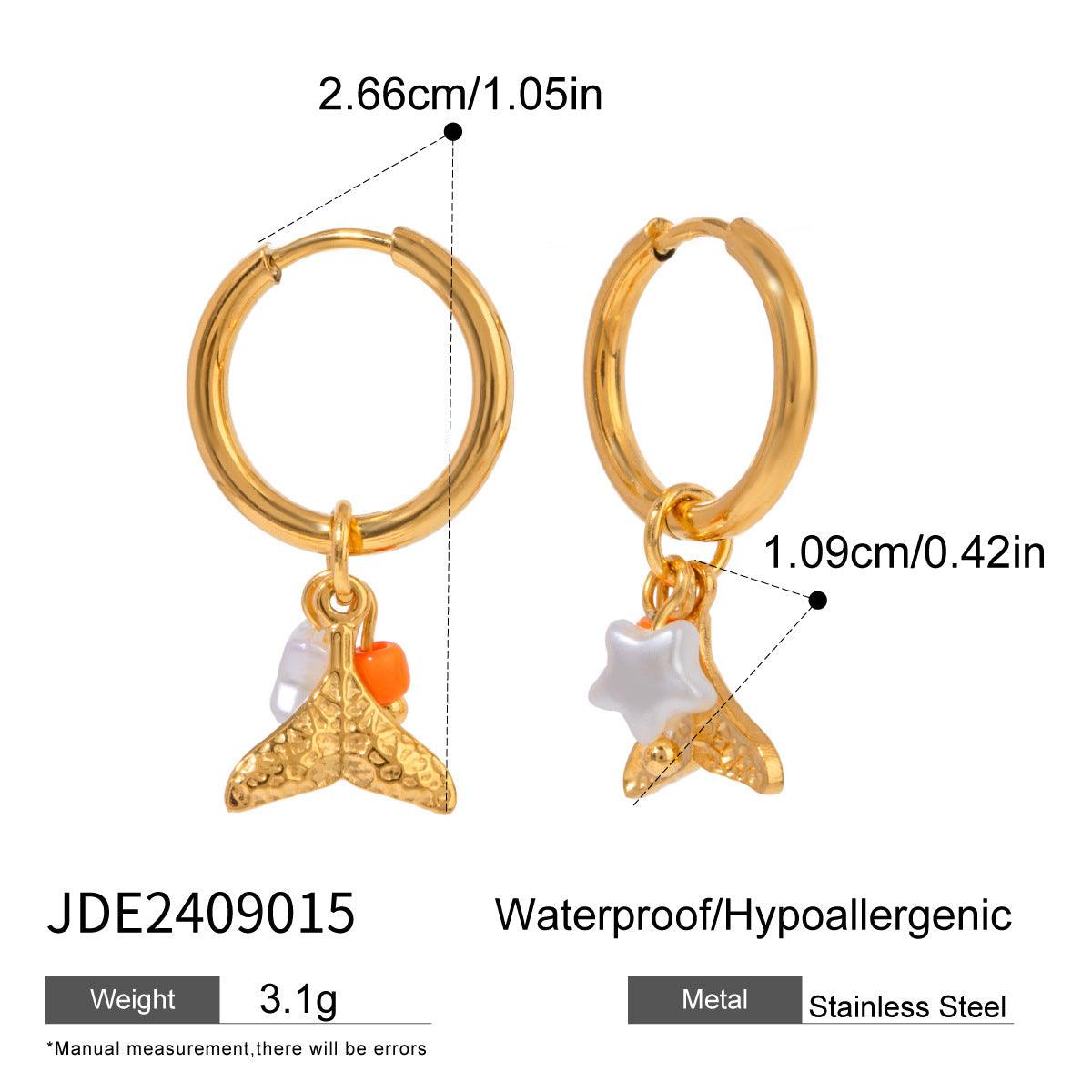 18K Gold Pearl Cowboy Ear Bead Clip | Beach Wear D