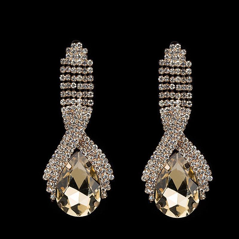 Queen's Gorgeous Banquet Party Earrings Champagne