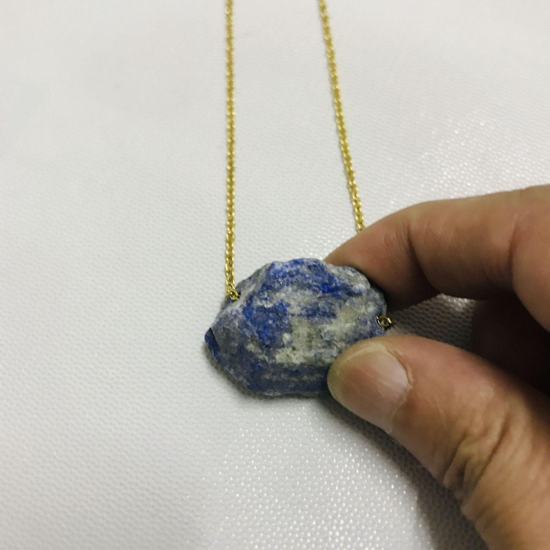 Natural Crystal Stone Pendant Necklace Irregular Jewelry