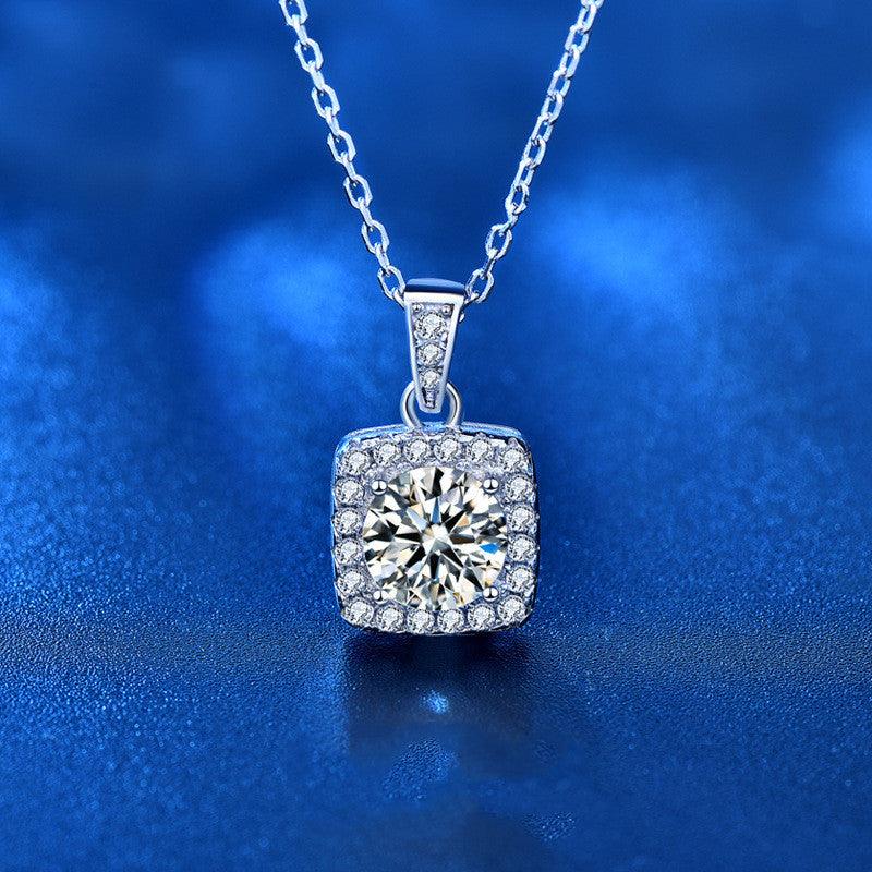 Moissanite Pendant Necklace In S925 Sterling Silver