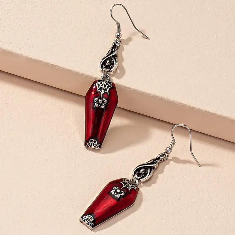 Red Bat Spider Retro Earrings | Daily Wear