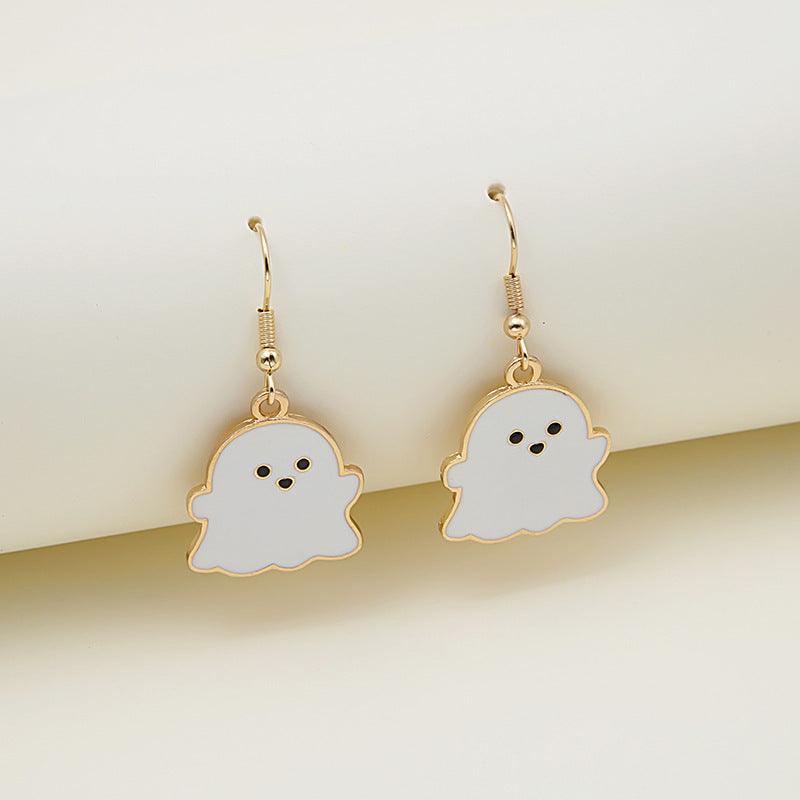 Cute Pumpkin Spooky Oil Drip Alloy Earrings
