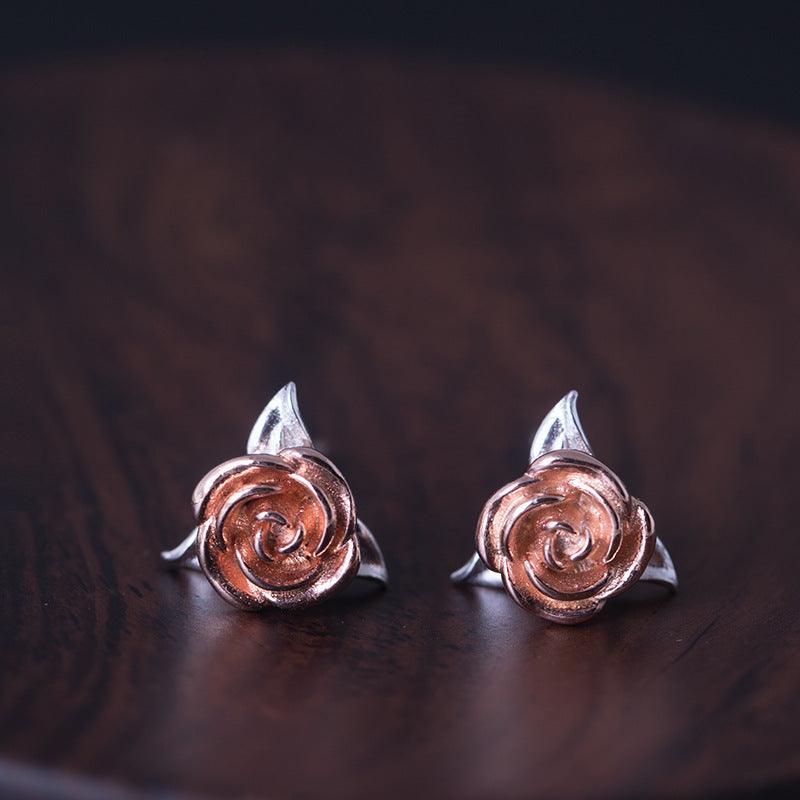 Elegant Rose Earrings | Daily Wear Rose Gold