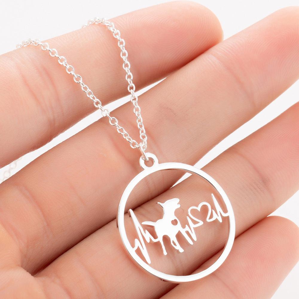 Pet Dog Paw Print Pendant Necklace | Pet Collection Bull Terrier