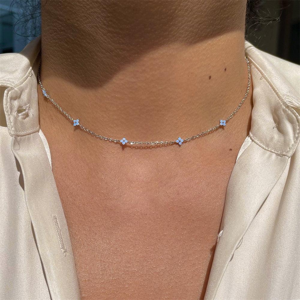 Blue Flower Necklace - Beach Wear