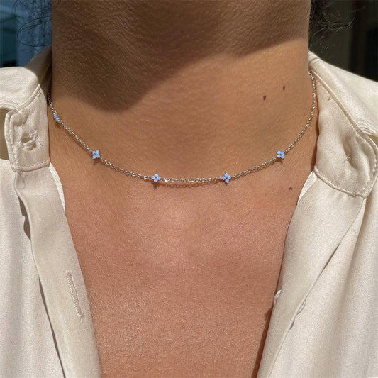 Blue Flower Necklace - Beach Wear