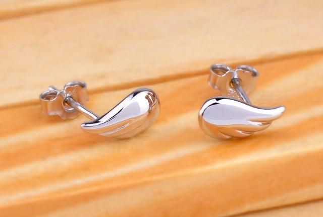 Angel Wings Stud Earrings in S925 Sterling Silver