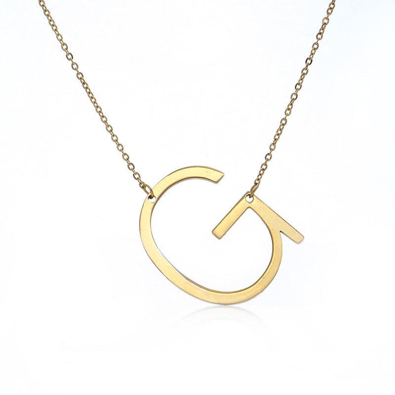 Initial Letter Pendant & Necklace | Gold Plated