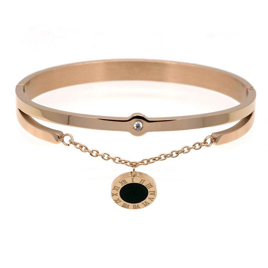 Elegant Rome Fringed Bracelets | Daily Wear Rose gold Black