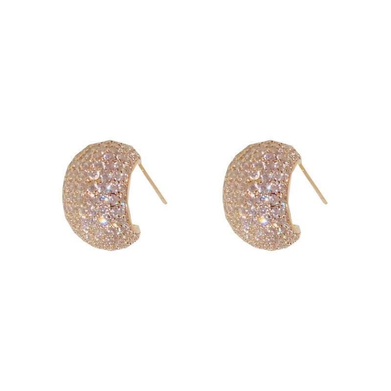 Sterling Silver Needle Korean Exquisite Fashion Earrings Gold
