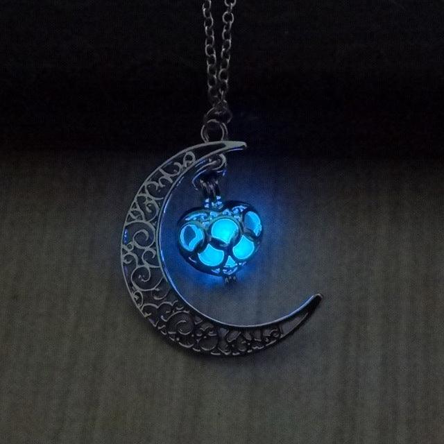 Hollow Moon & Heart Choker Necklace | Fashion Wear Blue