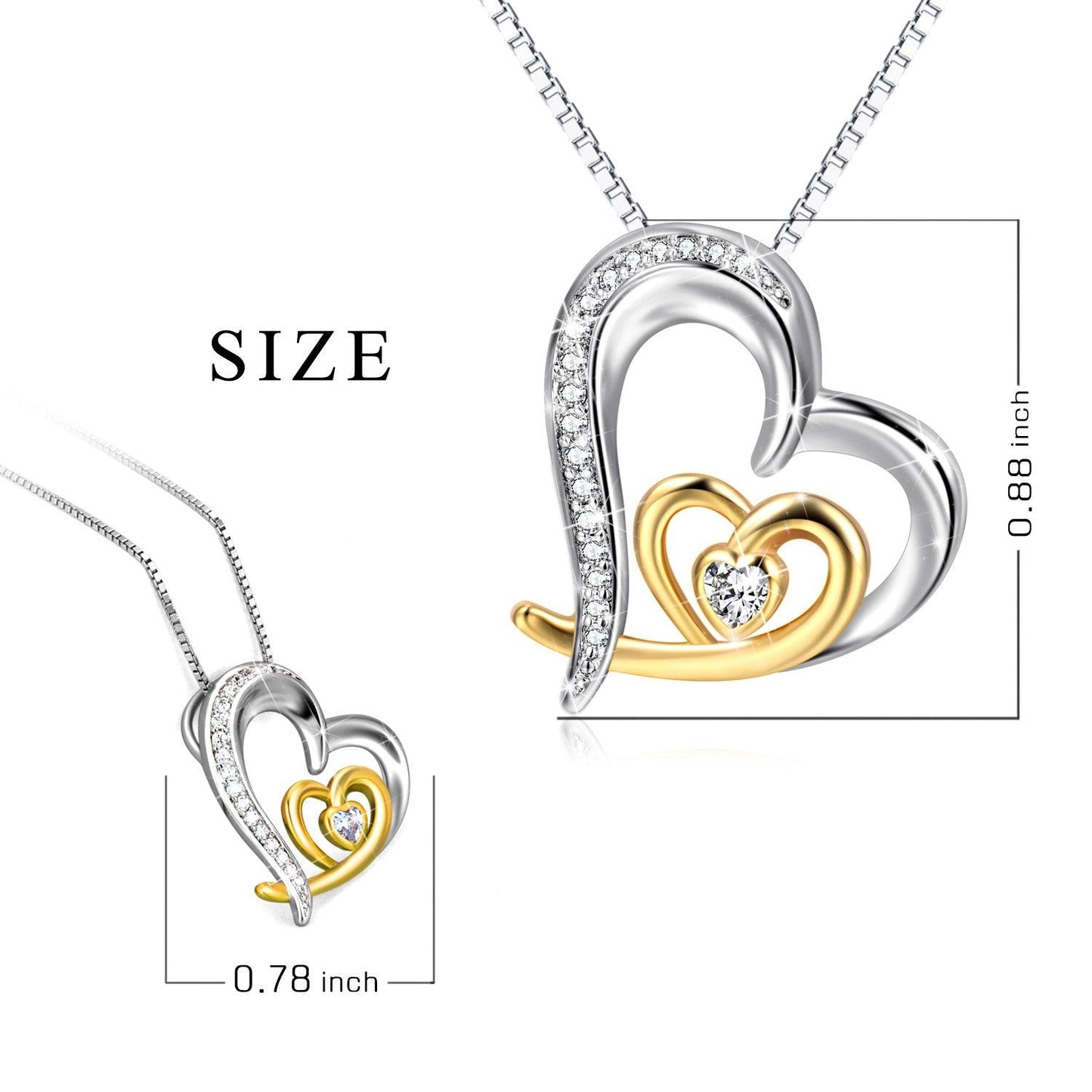 Two-Tone Heart Moving Zircon Chain | Daily Wear