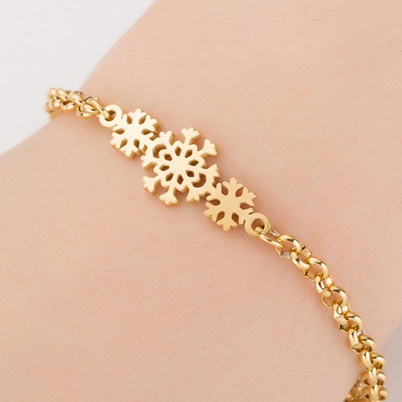 Golden Charms Bracelet For Woring Women Snowflake