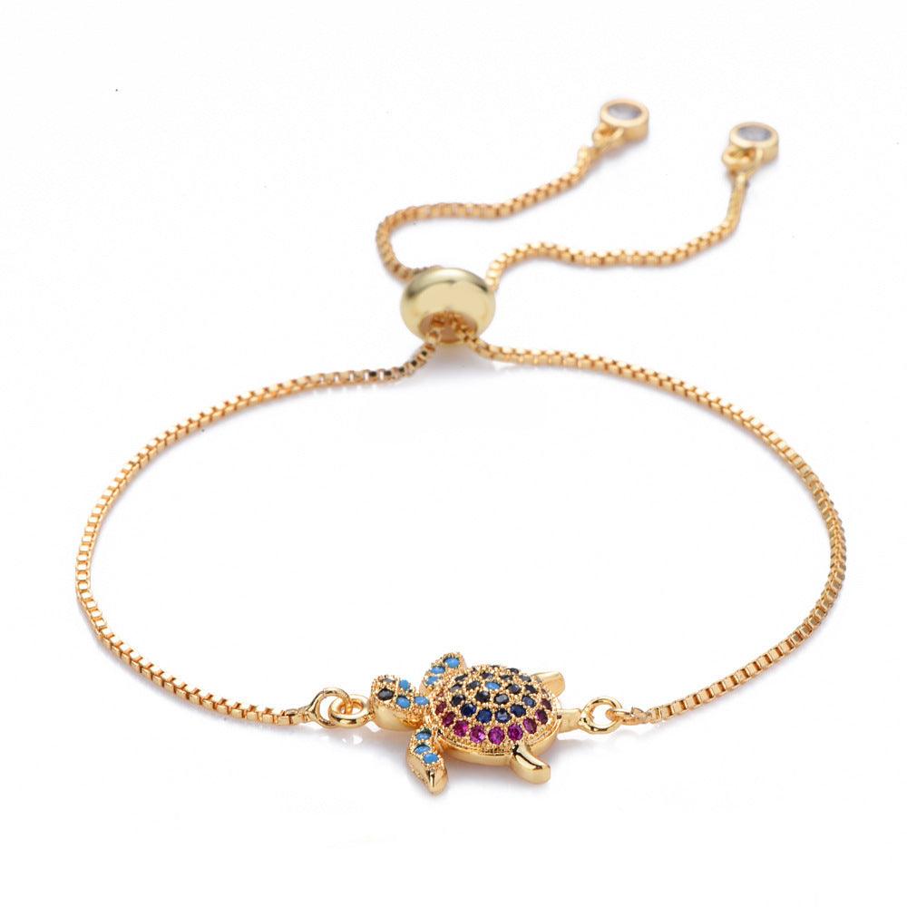 Adjustable Rhinestone Turtle Bracelet | Daily Wear