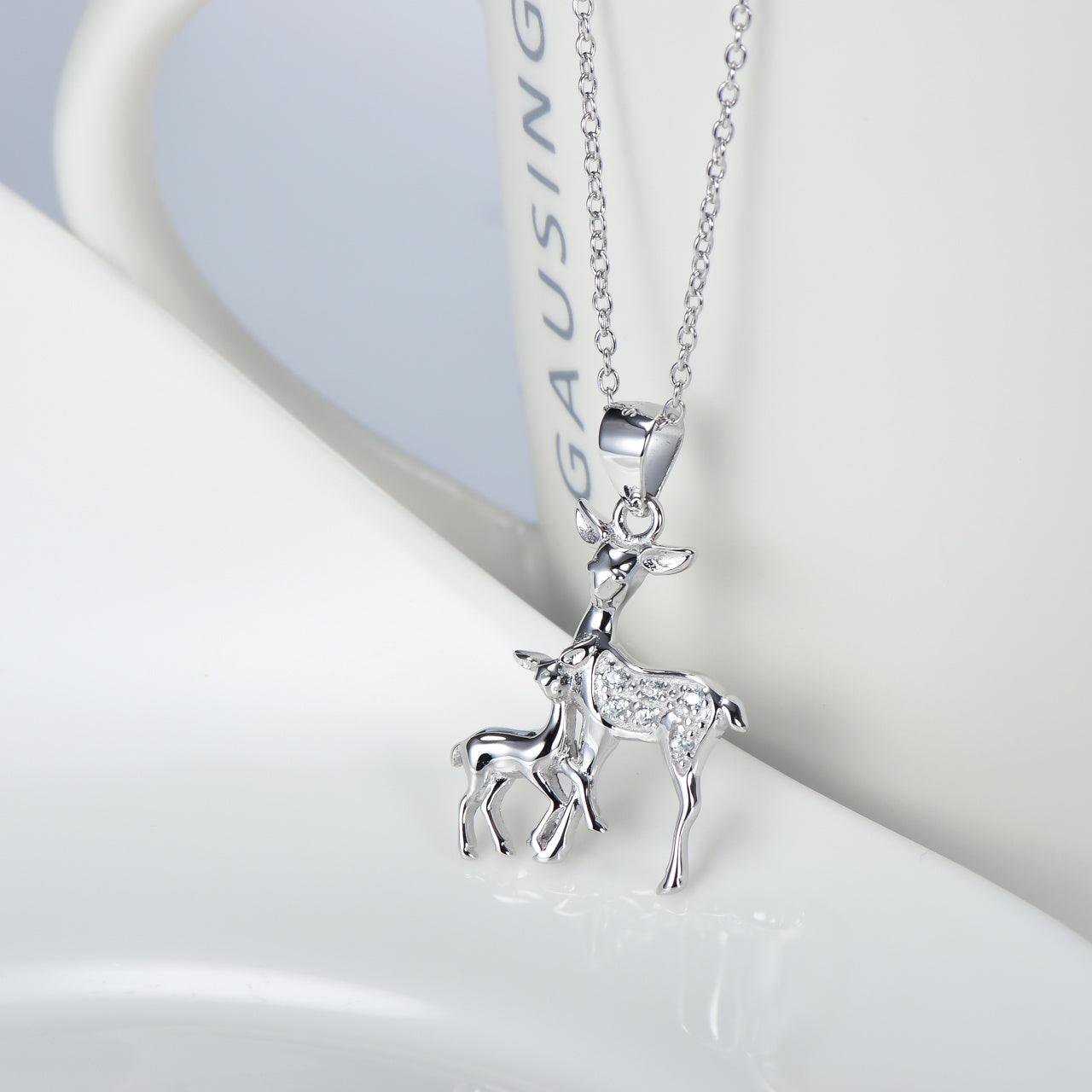 Fawn Pendant Necklace in 925 Sterling Silver