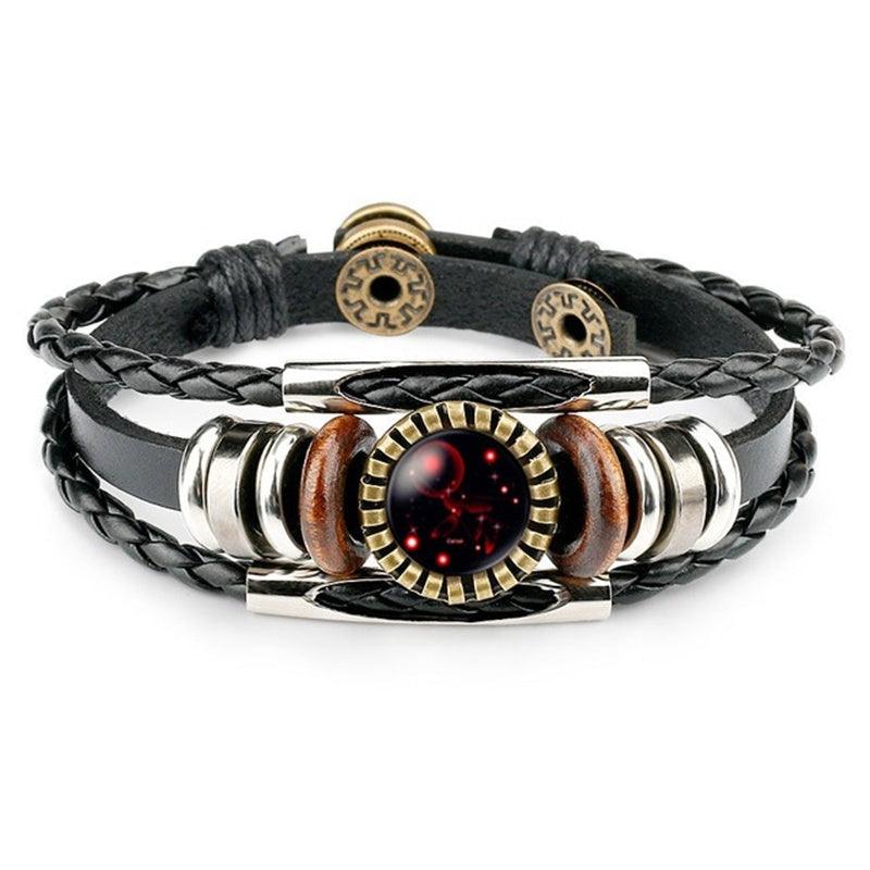 Elegant Zodiac Sign Bracelets | Leather Jewelry Cancer