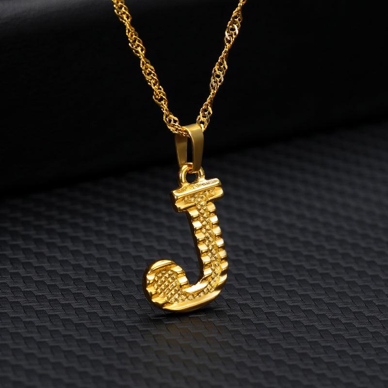 26 Letters Gold-Plated Pendant Necklace | Casual Collection J