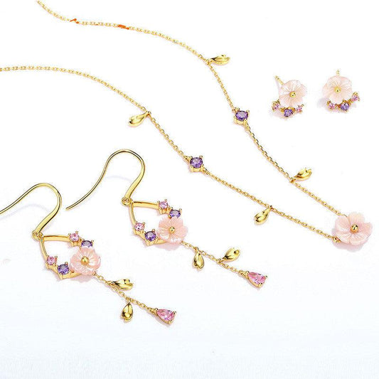 Elegant Floral Jewelry Set | Daily Wear Pink