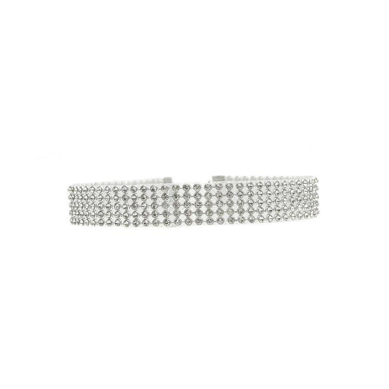 Fashion Women Full Crystal Rhinestone Choker Necklace Wedding Jewelry White 16mm