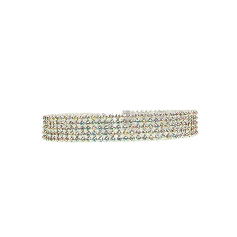 Fashion Women Full Crystal Rhinestone Choker Necklace Wedding Jewelry Colorful 16mm