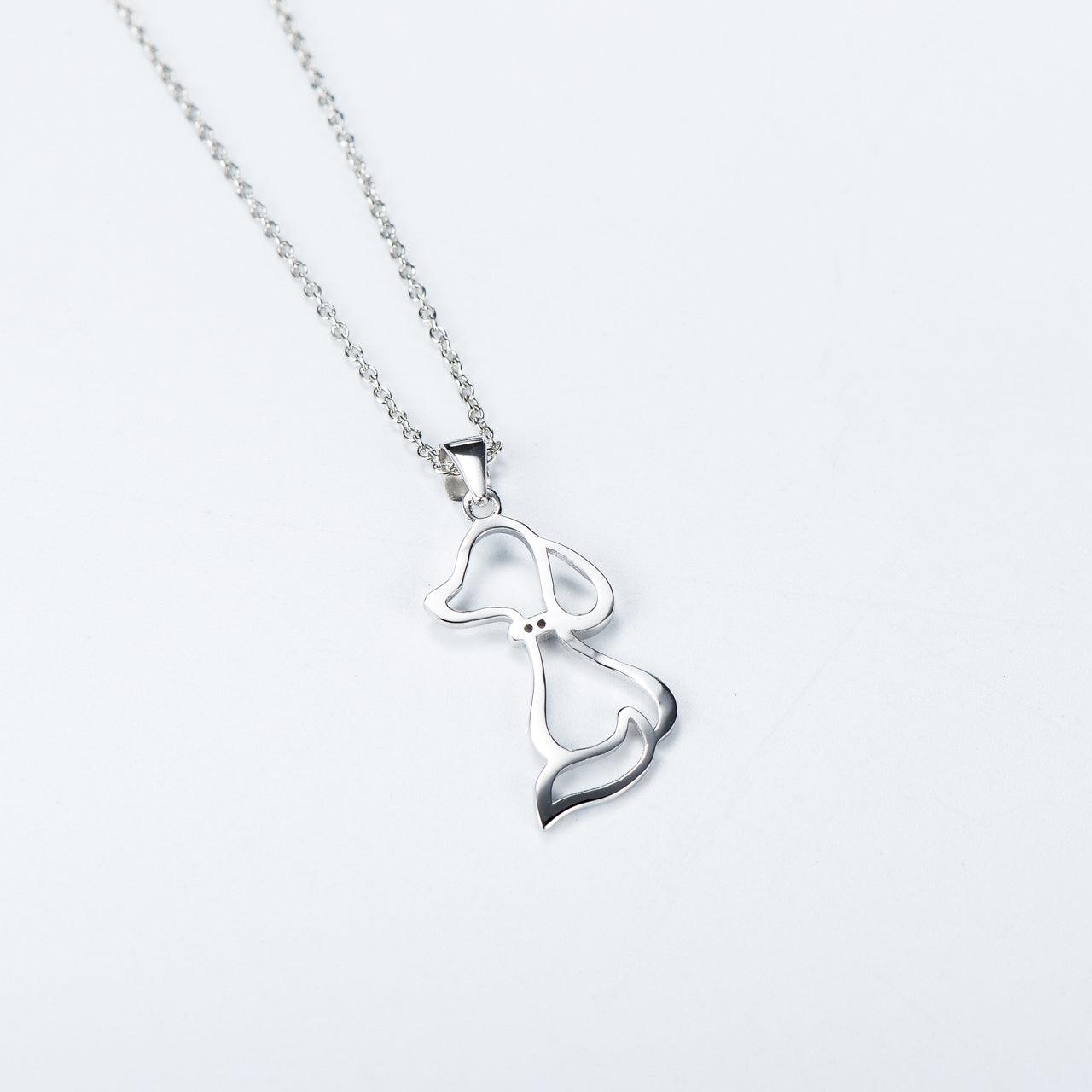 Dog Necklace In 925 Sterling Silver - Pet Lover Jewelry