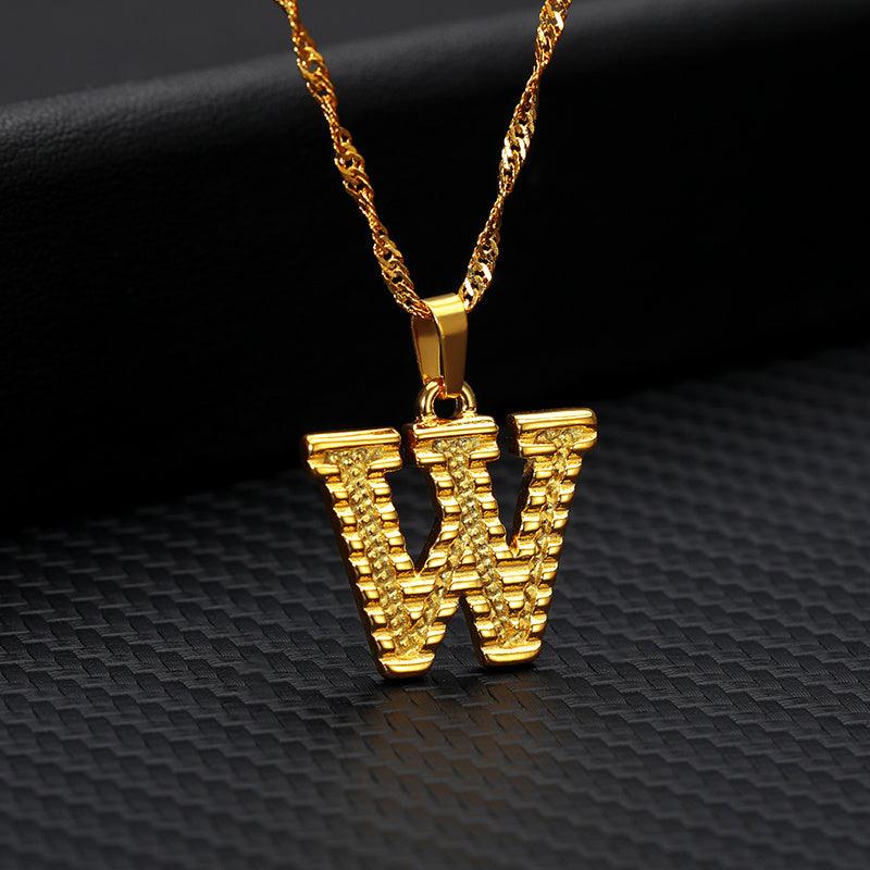 26 Letters Gold-Plated Pendant Necklace | Casual Collection W