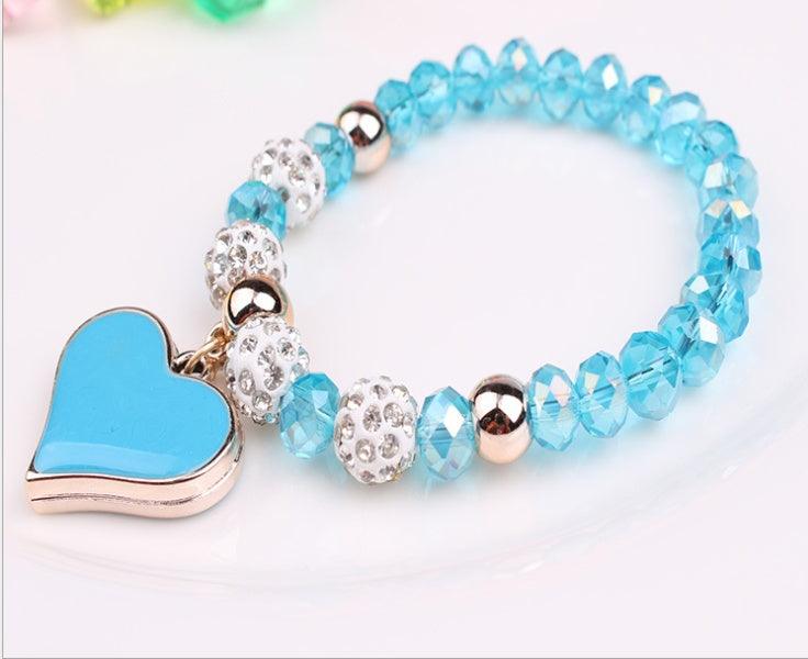 Elastic Crystal Heart Bracelet | Fashion Jewelry