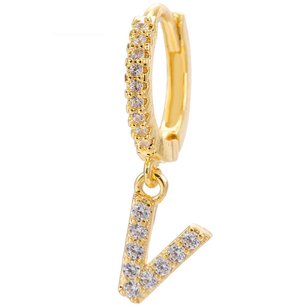 26 Letter Earrings | Daily Wear Golden V