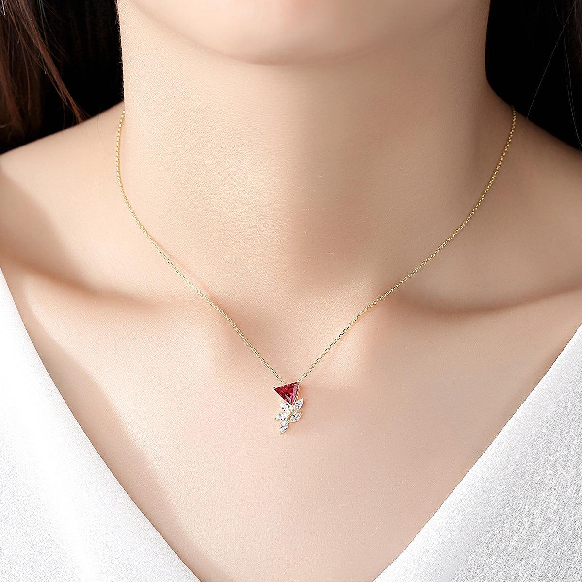 Floral Micro Pendant Necklace In S925 Sterling Silver