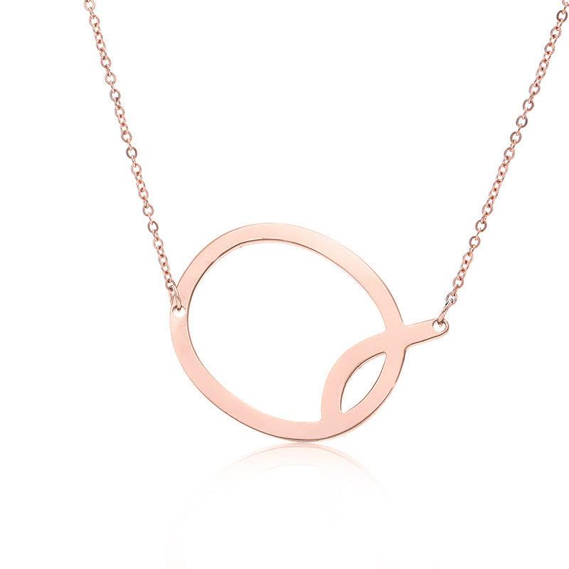 Initial Letter Pendant & Necklace | Gold Plated Rose Gold Q