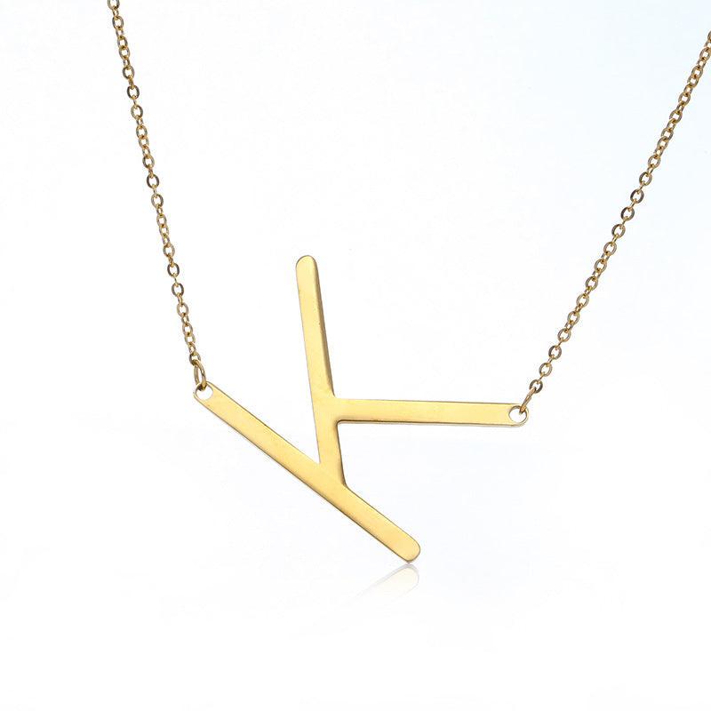 Initial Letter Pendant & Necklace | Gold Plated Gold K