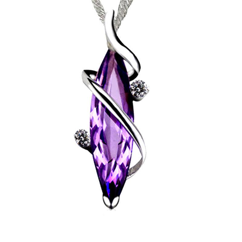 Purple Amethyst Women's Necklace | Fashion Wear Ling Ai Without Chain