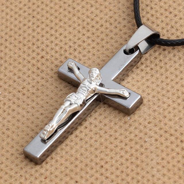 Classic Jesus Cross Pendant Necklace Silver