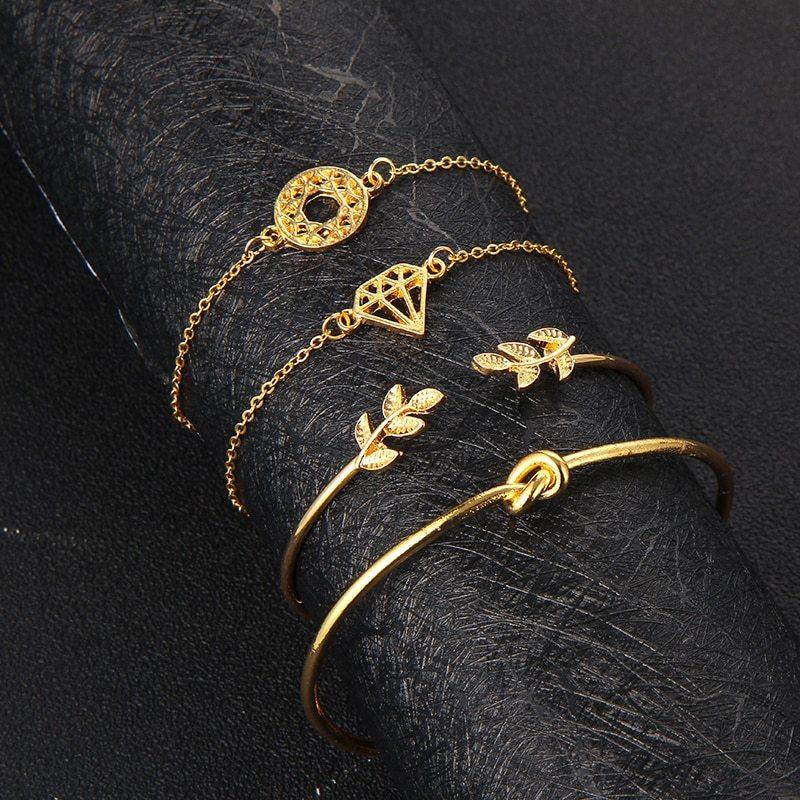 Fashion Bohemia Leaf Knot Hand Cuff Bracelet | Fashion Collection