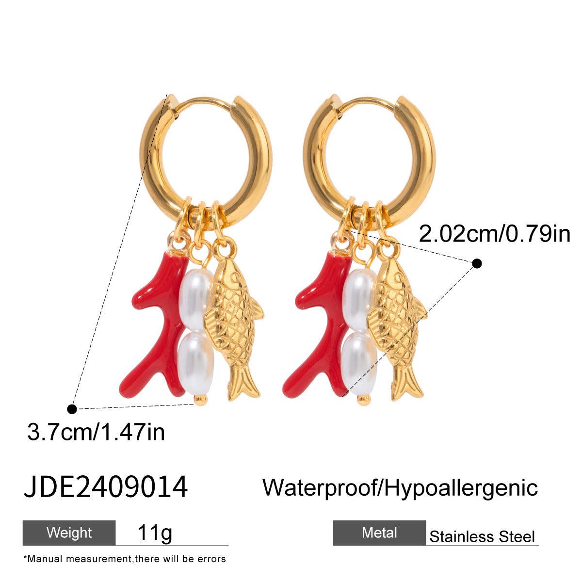 18K Gold Pearl Cowboy Ear Bead Clip | Beach Wear C