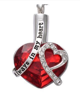 Elegant Perfume Bottle Pendant Necklace Red