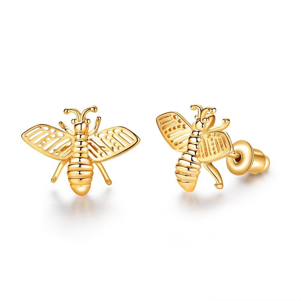 3 Korean Style Rhinestone Bee Studs