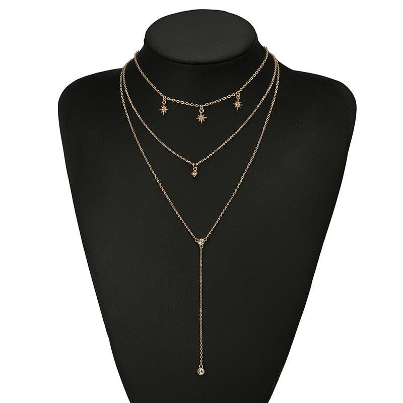Moon Star Multilayer Necklace | Daily Wear