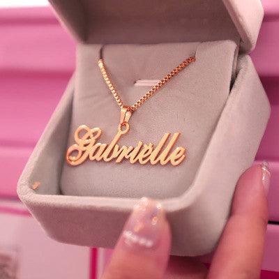 Personalized Name Necklace Custom Jewelry Rose Gold