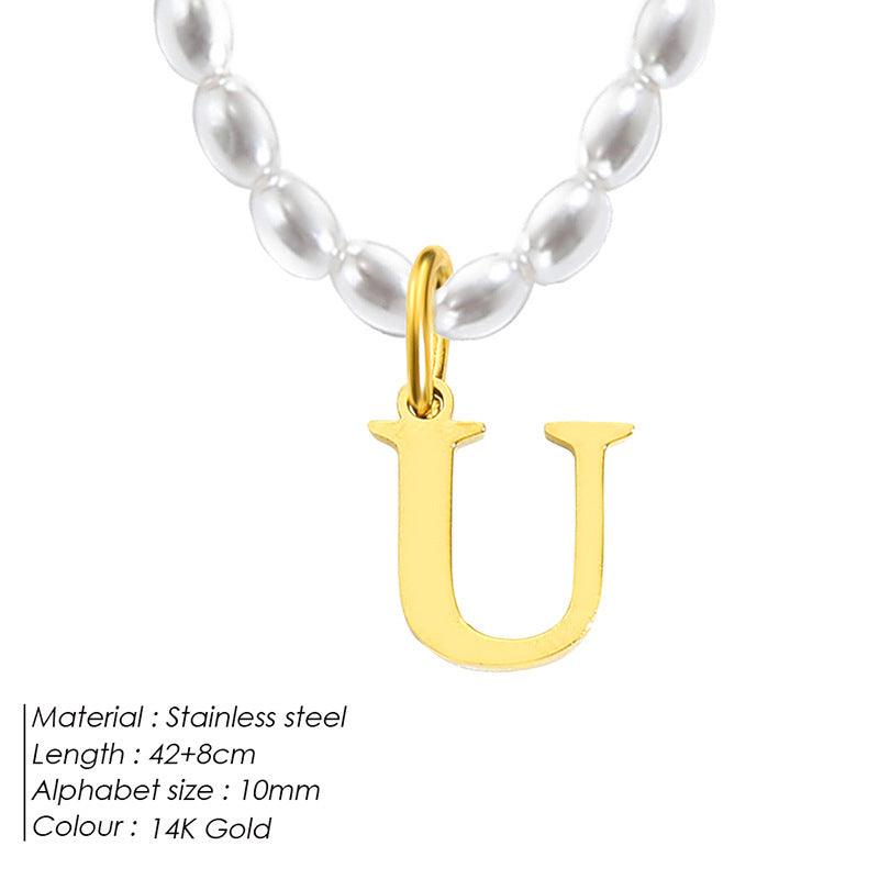 Elegant Alphabet Necklace | Daily Wear 2025 U 14K Gold