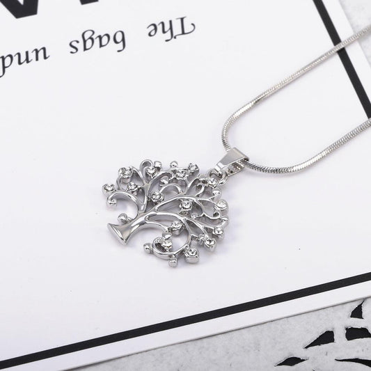 Multi-Layer Tree of Life Pendant Zircon Necklace | Daily Wear