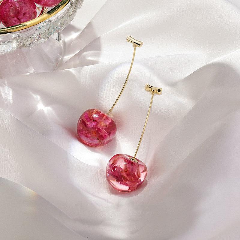 French Dried Cherry Earrings | Daily Wear Red