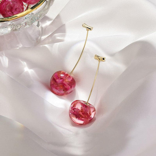 French Dried Cherry Earrings | Daily Wear Red