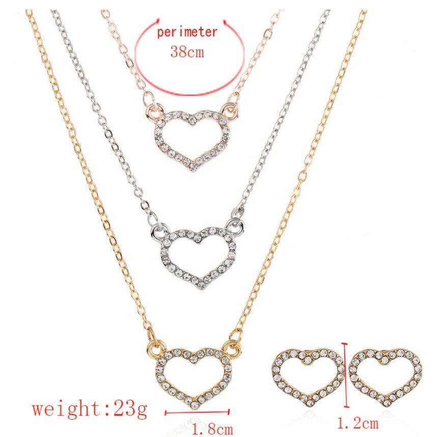 Love Diamond Pendant Necklace Set