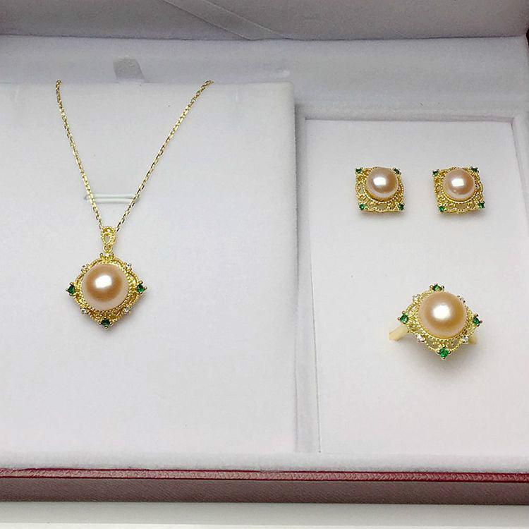 Freshwater Pearl Jewelry Set | Daily Wear Pink 8-11 mm