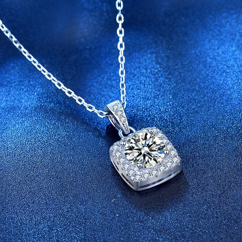 Moissanite Pendant Necklace In S925 Sterling Silver