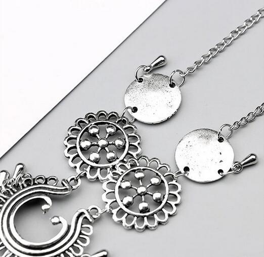 Bohemian Antique Silver Hollow Flower Chain Anklets | Beach Wear