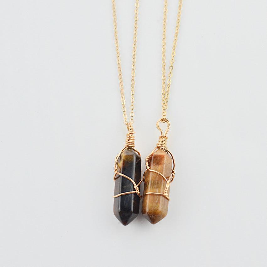 Hexagonal Quartz Natural Stone Necklace | Fashion Wear Tiger