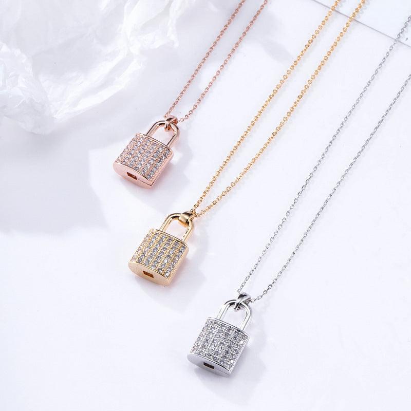 Zircon Lock Necklaces for Lovers | Party Collection